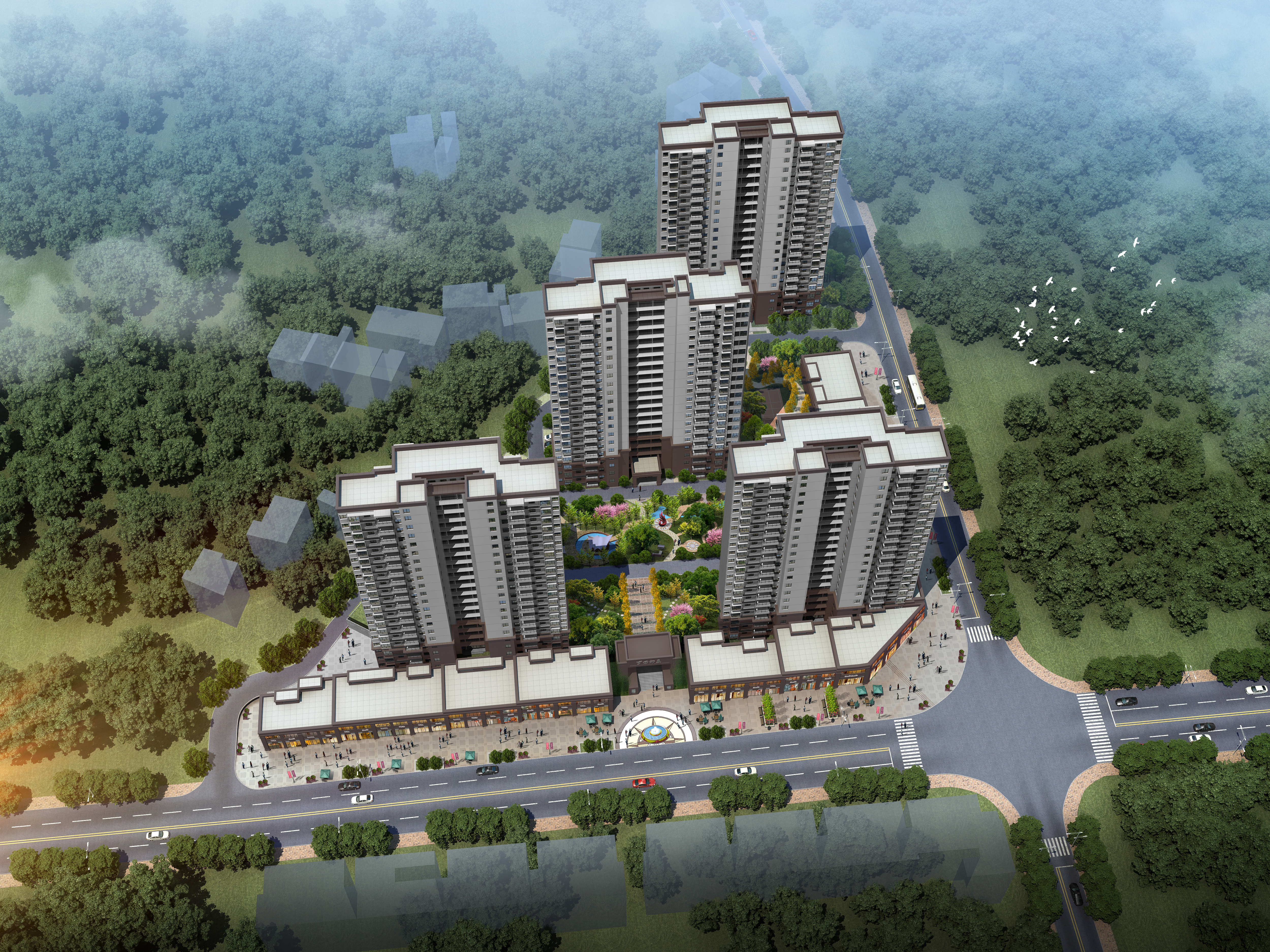 羅田鳳城印象鳥瞰圖